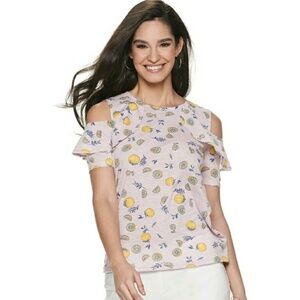 NWT Juicy Couture ruffle raglan cold shoulder top